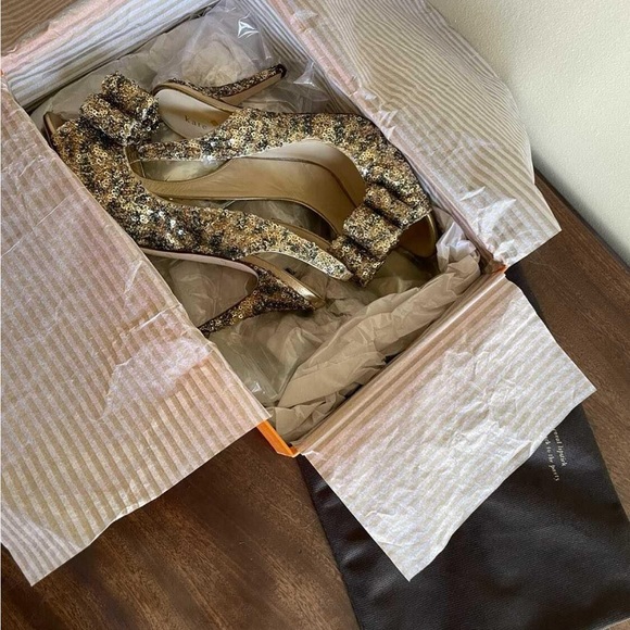 Kate spade gold sequin high heels - Picture 2 of 5